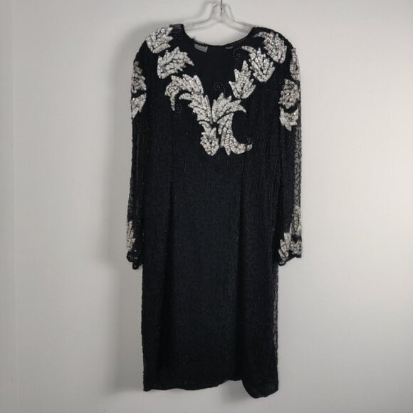 Scala Vintage-Inspired Silk-Blend Evening Dress - 2X - Embroidered Elegance - Picture 4 of 16